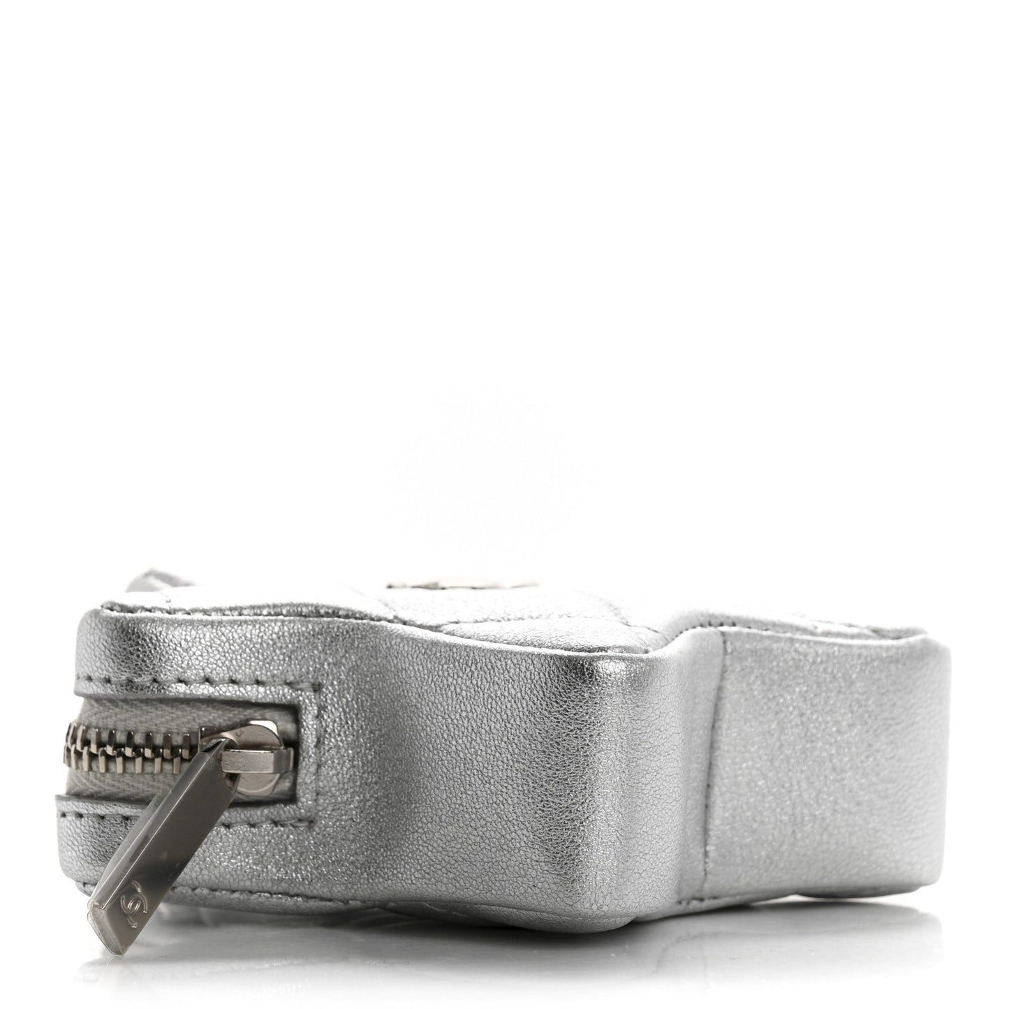 Metallic Lambskin Walk Of Fame Star Clip On Coin Purse Silver