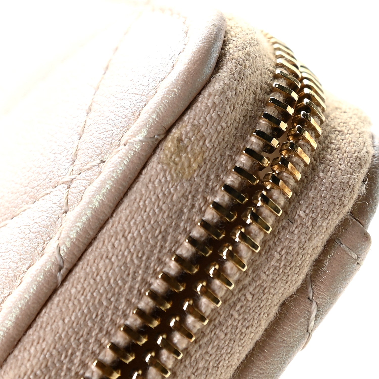 Chanel Iridescent Caviar Quilted Zip Around Coin Purse Beige 4 of 11