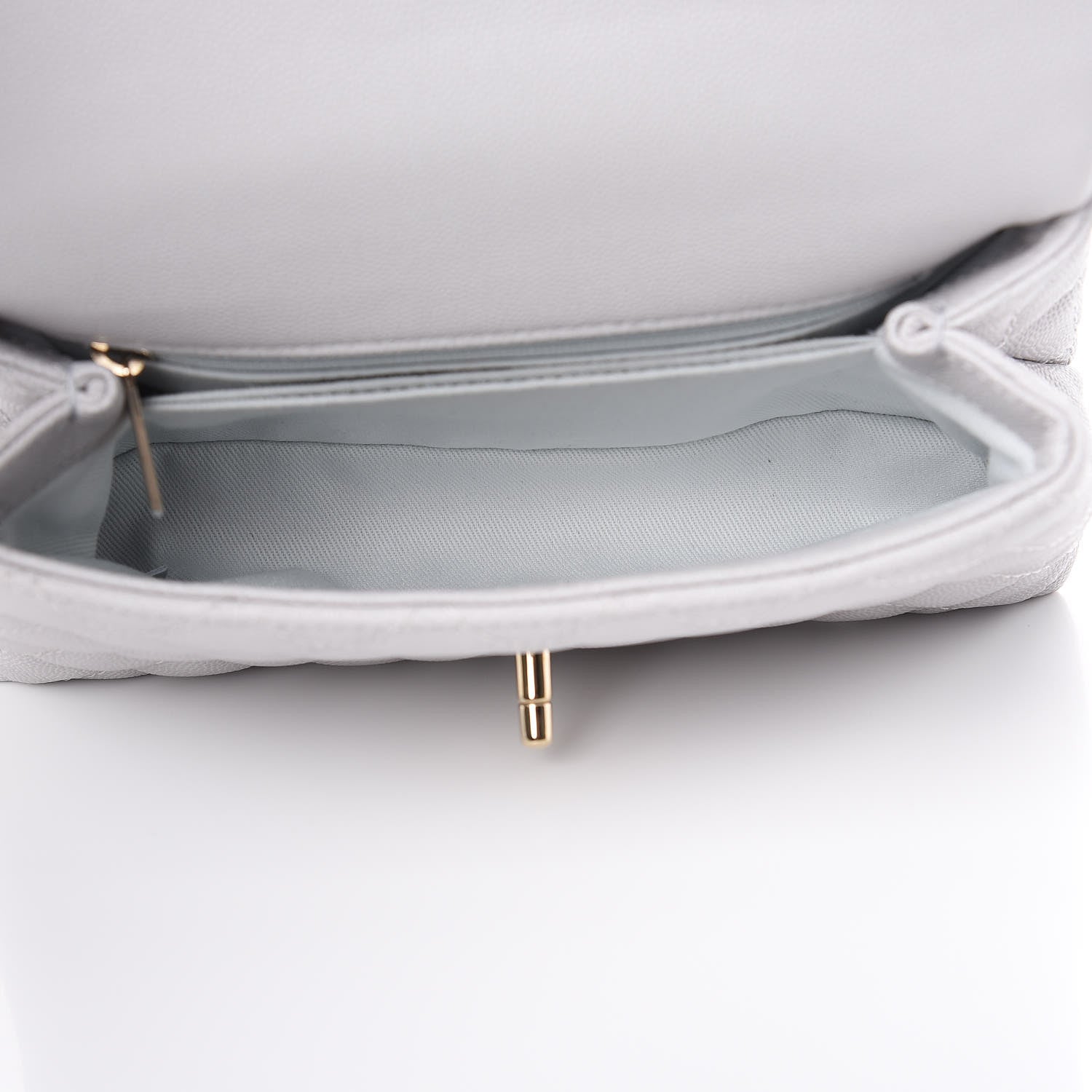 Chanel Caviar Quilted Mini Coco Handle Flap Light Grey 5 of 10
