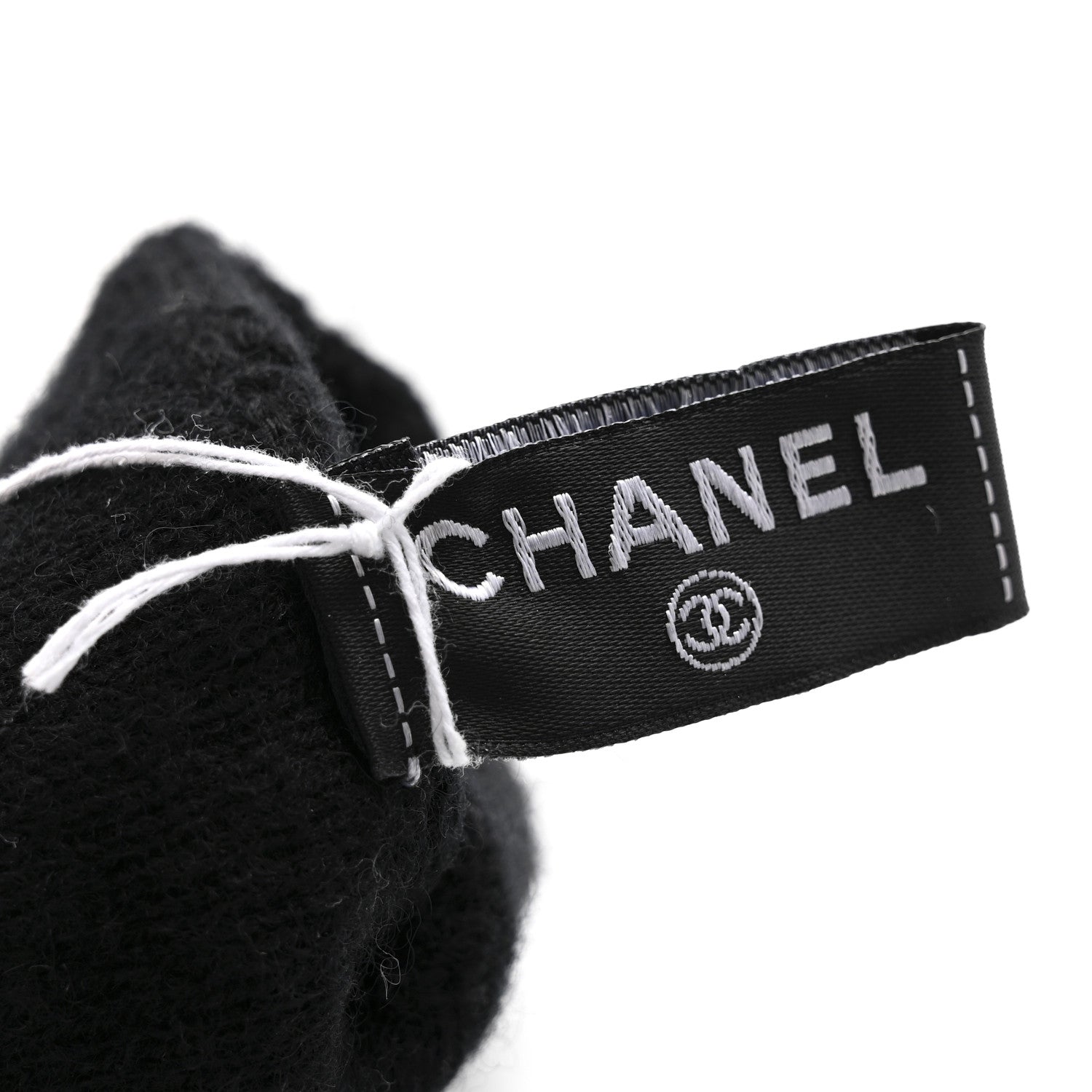 Chanel Cashmere Knit CC Gloves Black 3 of 3