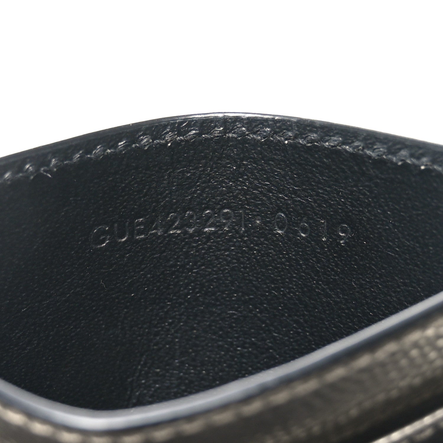 Saint Laurent Metallic Grain De Poudre Matelasse Chevron Monogram Credit Card Case Platino 7 of 7