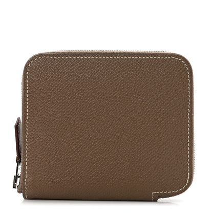 Hermes Epsom Silk'in Compact Wallet Etoupe 1 of 10