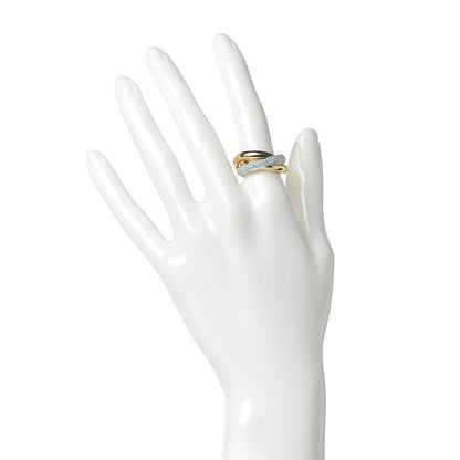Cartier 18K White Yellow Pink Gold Diamond Classic Trinity Paved Ring 52 6 2 of 7