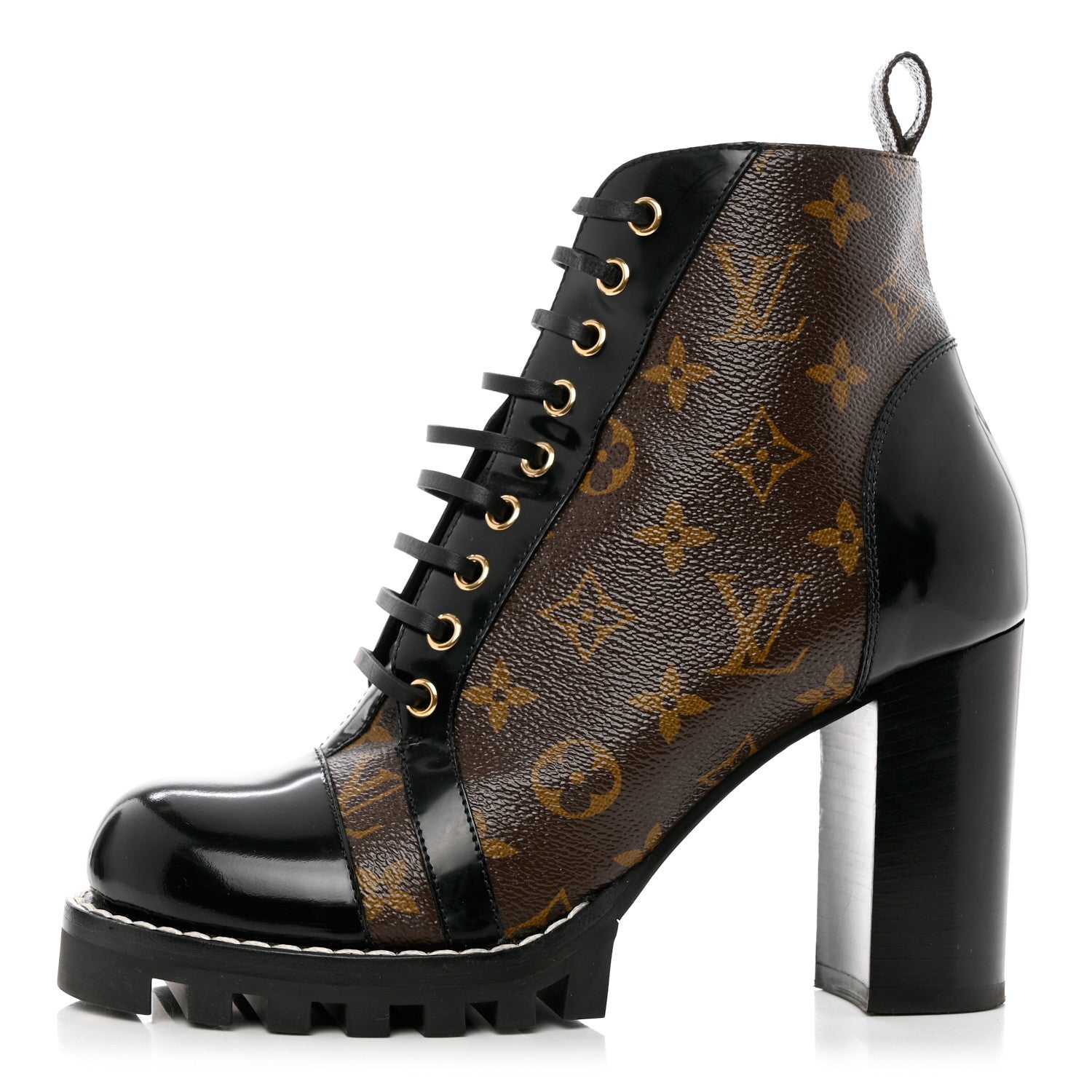 Louis Vuitton Patent Calfskin Monogram Star Trail Ankle Boots 39.5 Black 1 of 9