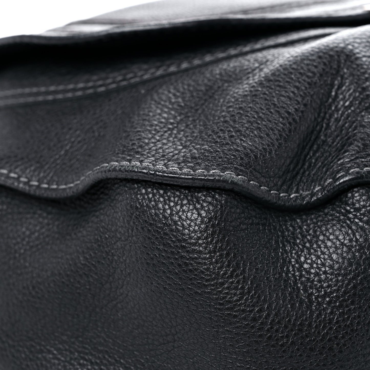 Calfskin Large Marcie Satchel Black