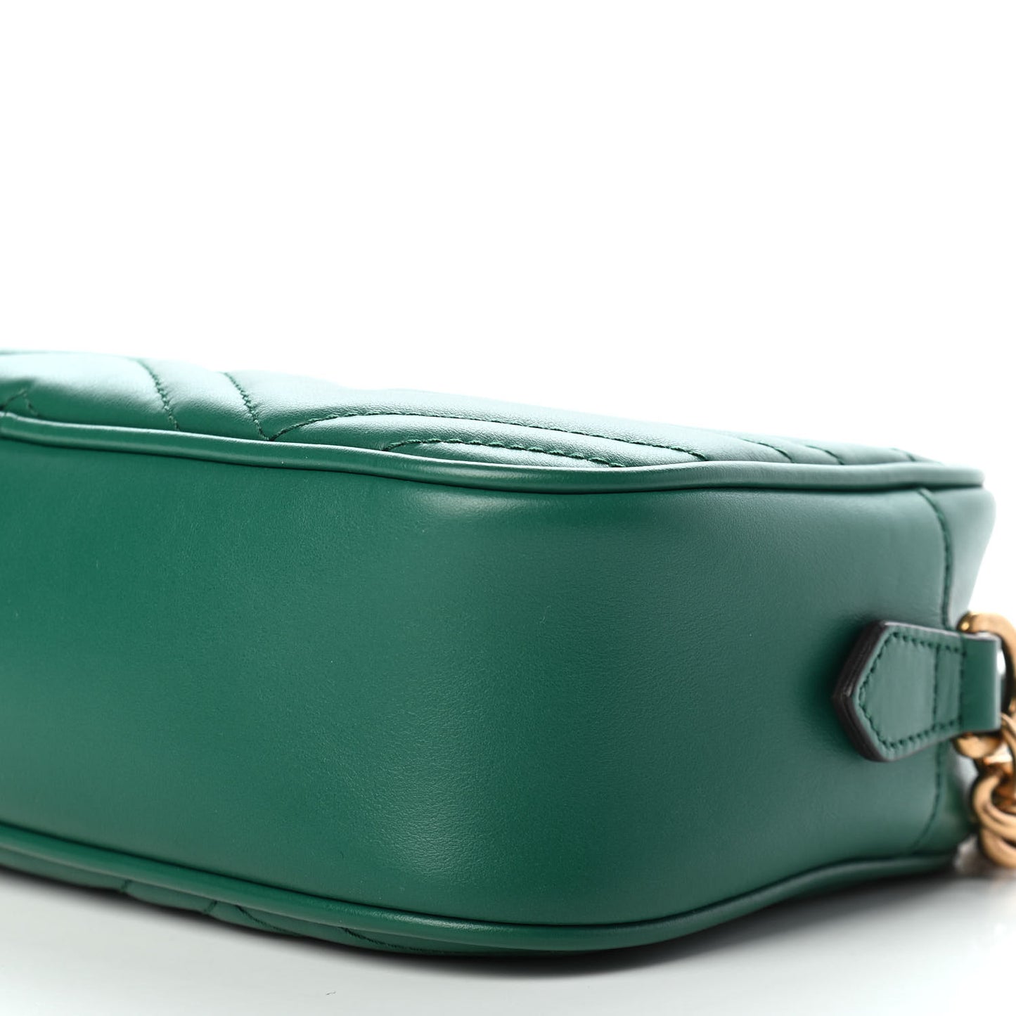 Calfskin Matelasse Small GG Marmont Chain Shoulder Bag Emerald Green