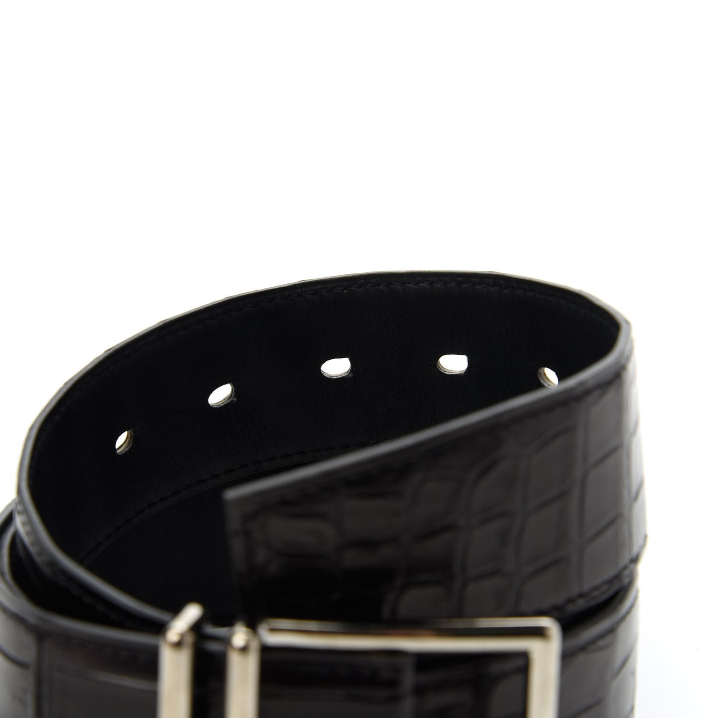 Matte Porosus Crocodile 32mm Belt 90 Black