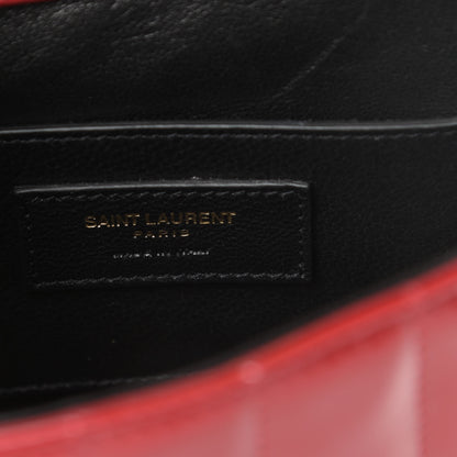 Saint Laurent Patent Matelasse Monogram Small Vicky Chain Bag Red 6 of 11