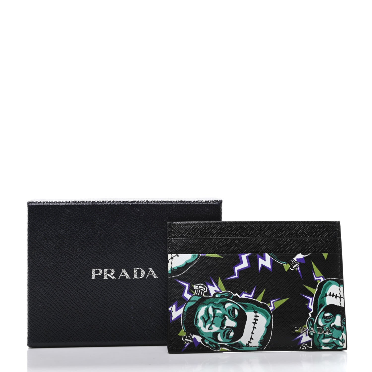 Prada X UNIVERSAL STUDIOS Saffiano Frankenstein Card Holder Menta