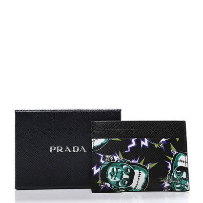 Prada X UNIVERSAL STUDIOS Saffiano Frankenstein Card Holder Menta 7 of 7