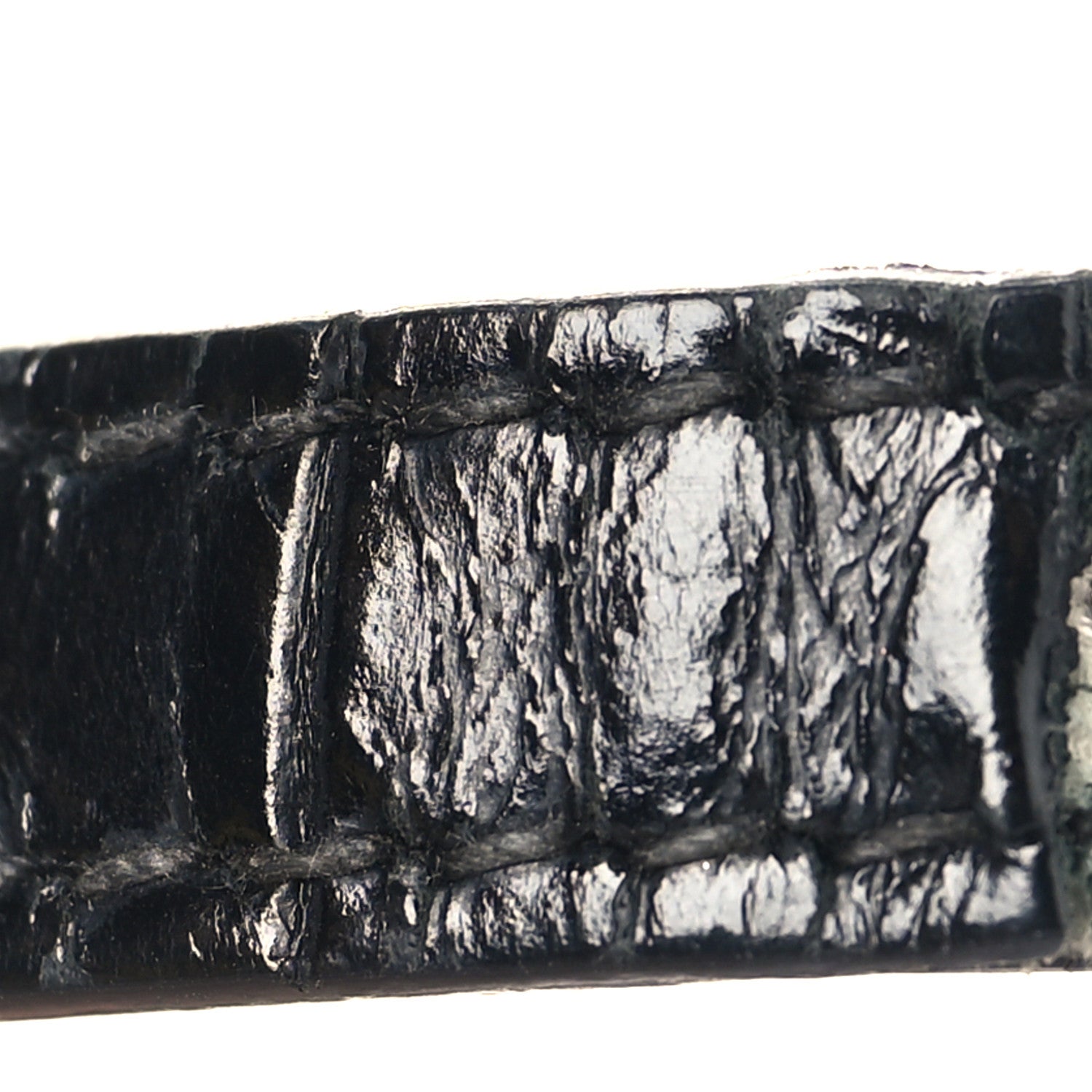 Balenciaga Shiny Calfskin Monochrome Crocodile Embossed Small Hourglass Top Handle Bag Black 11 of 12