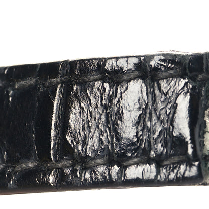 Balenciaga Shiny Calfskin Monochrome Crocodile Embossed Small Hourglass Top Handle Bag Black 11 of 12