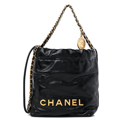 Chanel Shiny Calfskin Quilted Mini Chanel 22 Black 1 of 9