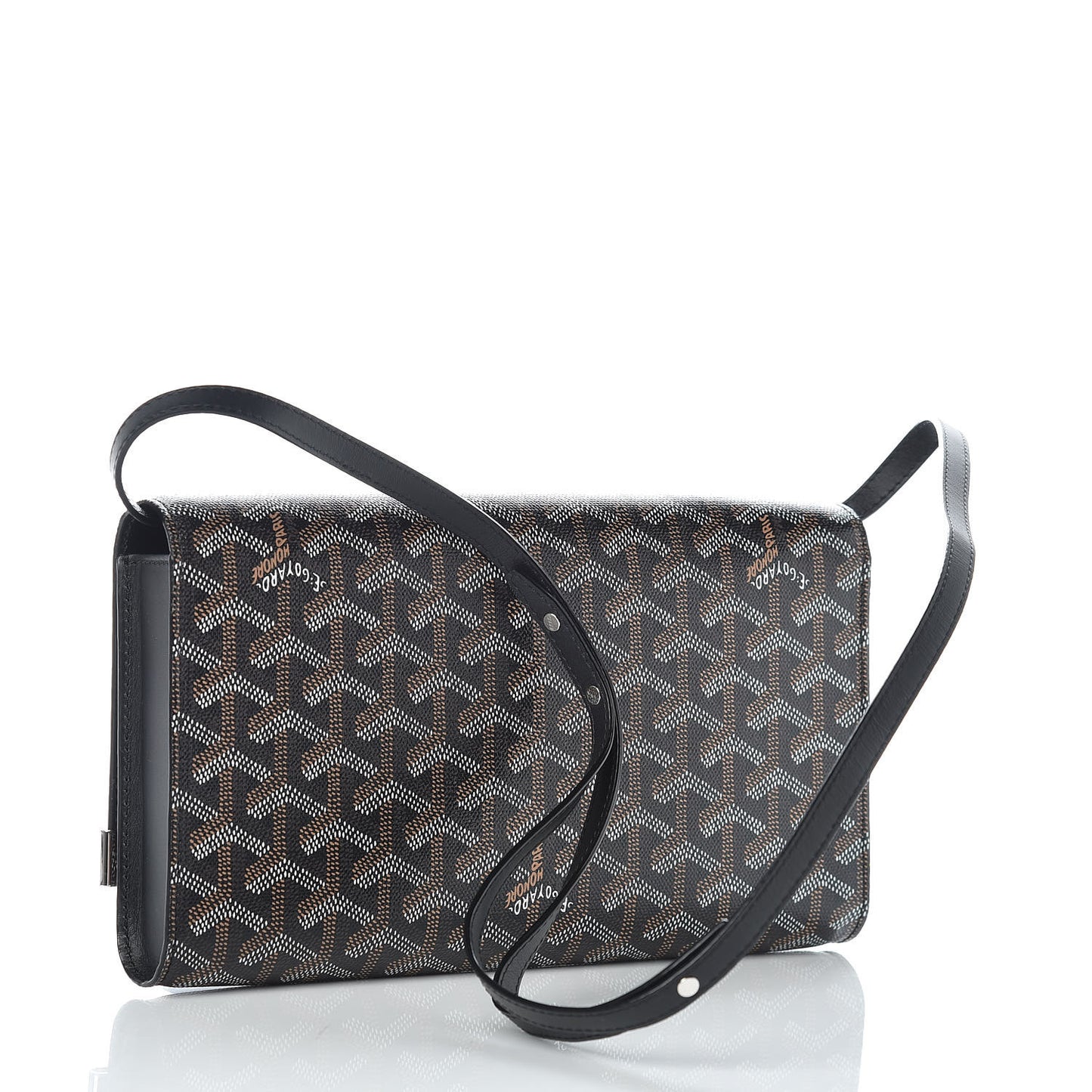 Goyardine Monte Carlo Bois Clutch With Strap Black