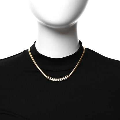 Christian Dior Crystal Baguette Necklace Gold 2 of 5