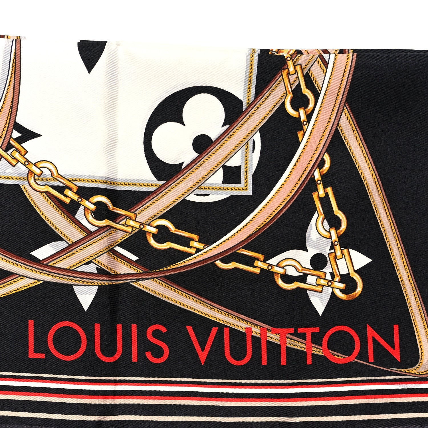 Louis Vuitton Silk Monogram Ultimate Square 90 Scarf Black 2 of 4