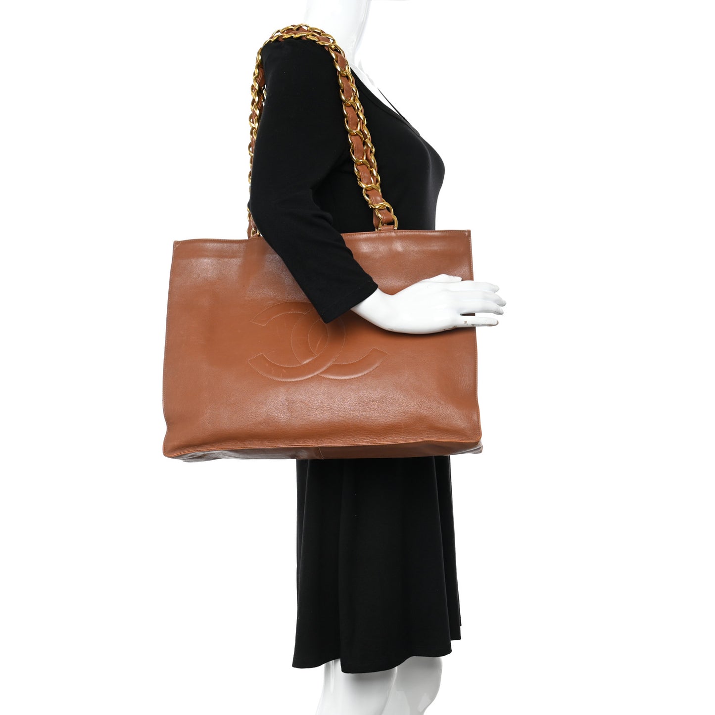 Lambskin Jumbo CC Shoulder Bag Brown