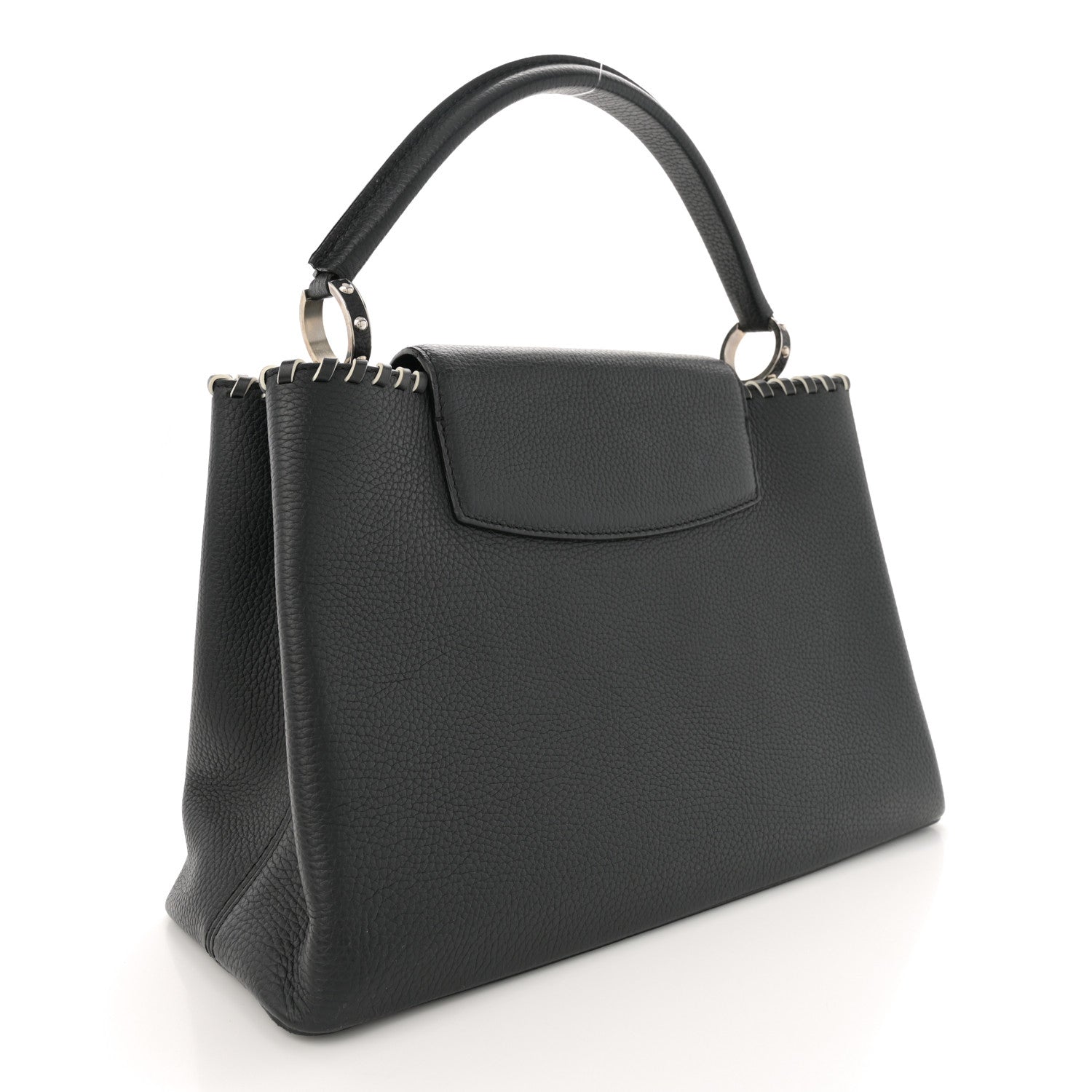 Louis Vuitton Taurillon Braided Capucines MM Black 3 of 12