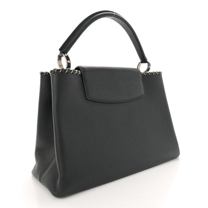 Louis Vuitton Taurillon Braided Capucines MM Black 3 of 12