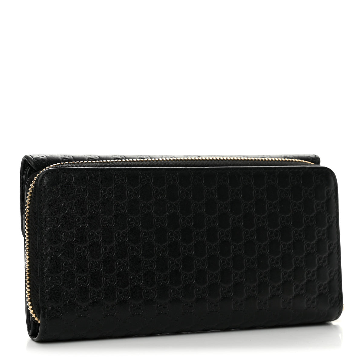 Soft Microguccissima Continental Zip Wallet Black