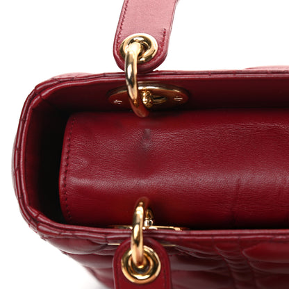Christian Dior Lambskin Cannage Small Lucky Badges My Lady Dior Red 10 of 12
