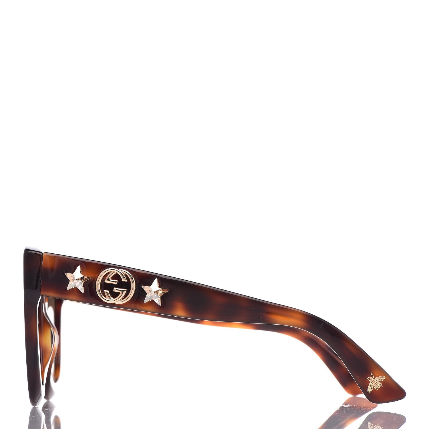 Gucci Round Frame Star Sunglasses GG0208S Tortoise 3 of 8