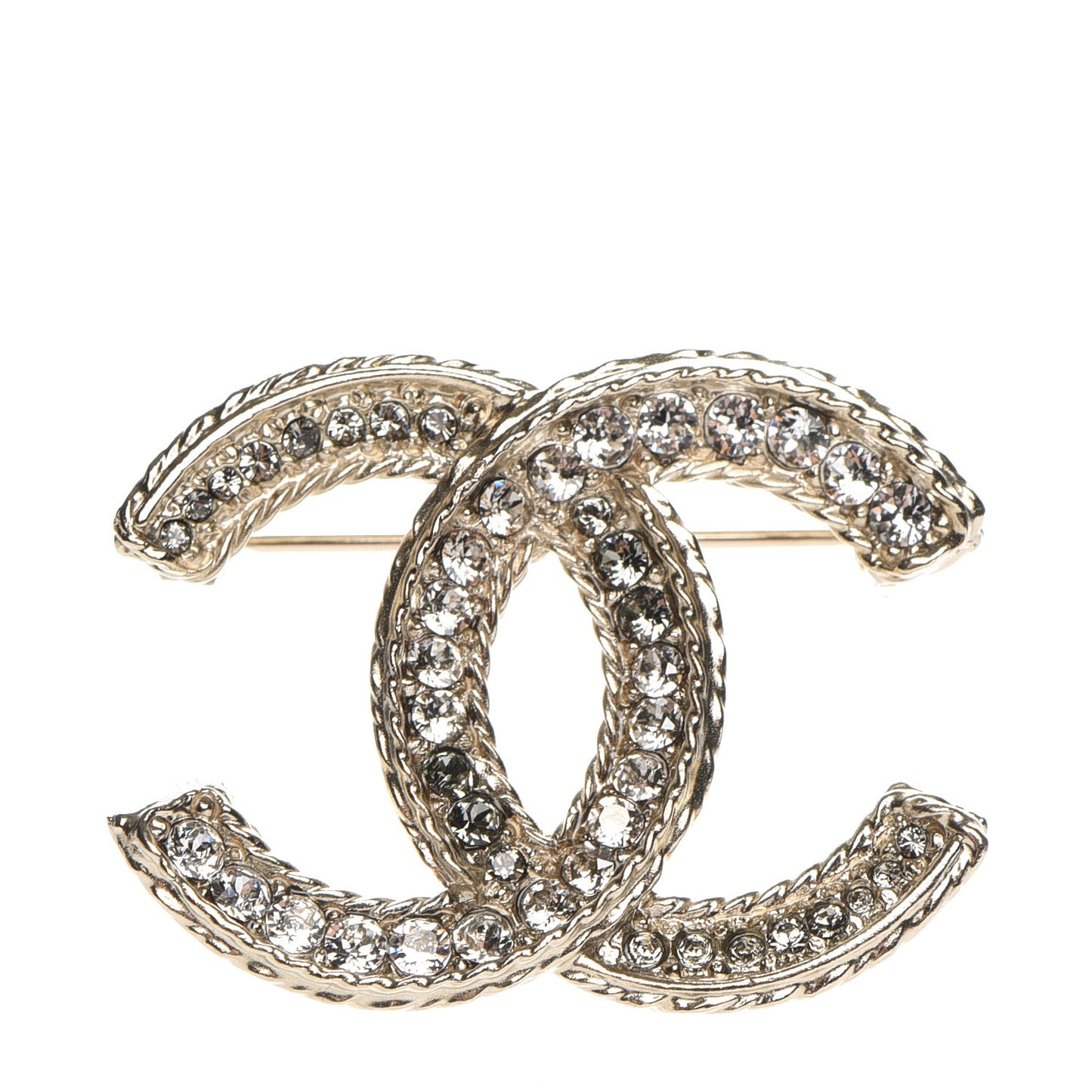 Crystal CC Brooch Light Gold