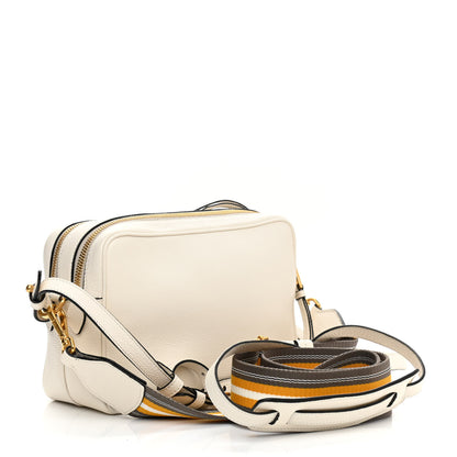 Prada Vitello Daino Medium Double Zip Shoulder Bag White 2 of 10