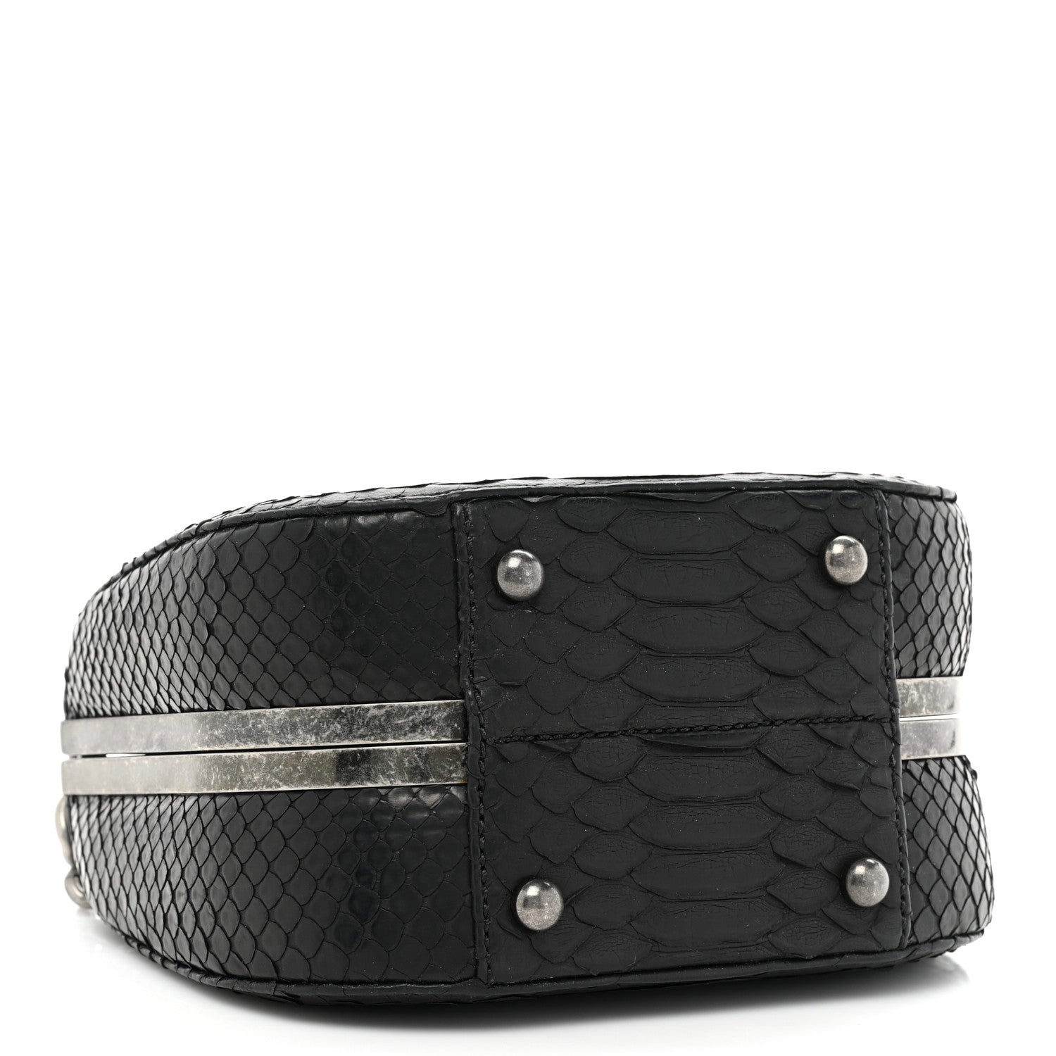 Chanel Snakeskin Box Kisslock Crosssbody Black 4 of 14