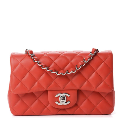 Chanel Lambskin Quilted Mini Rectangular Flap Red 1 of 11