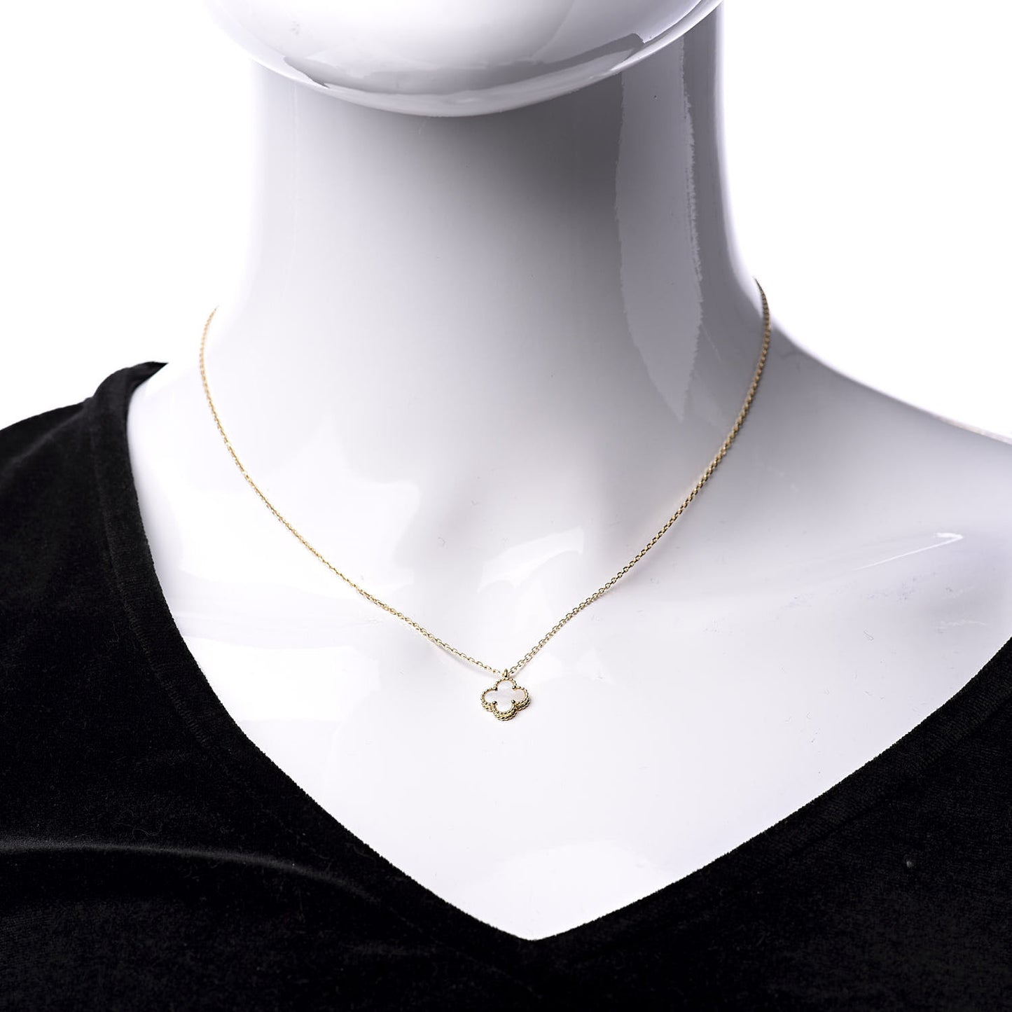 18K Yellow Gold Mother of Pearl Sweet Alhambra Pendant Necklace