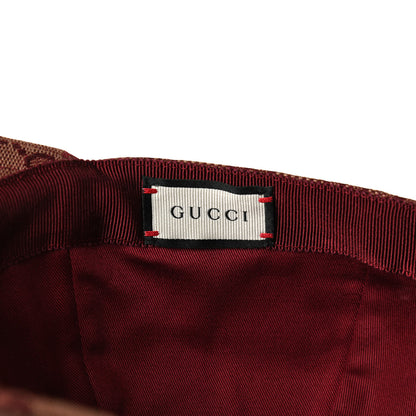Gucci Monogram Textured Dollar Calfskin Zeno Baseball Hat M Camel Bordeaux 8 of 9