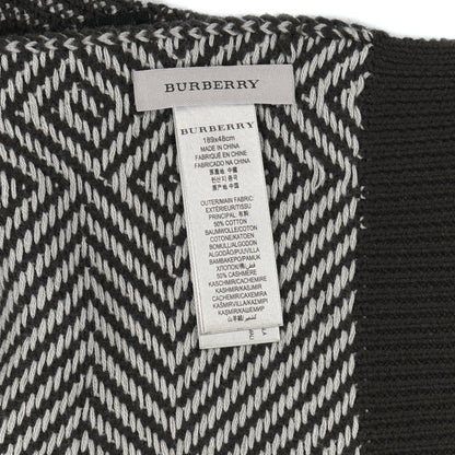 Burberry Cashmere Herringbone Scarf Green 6 of 6