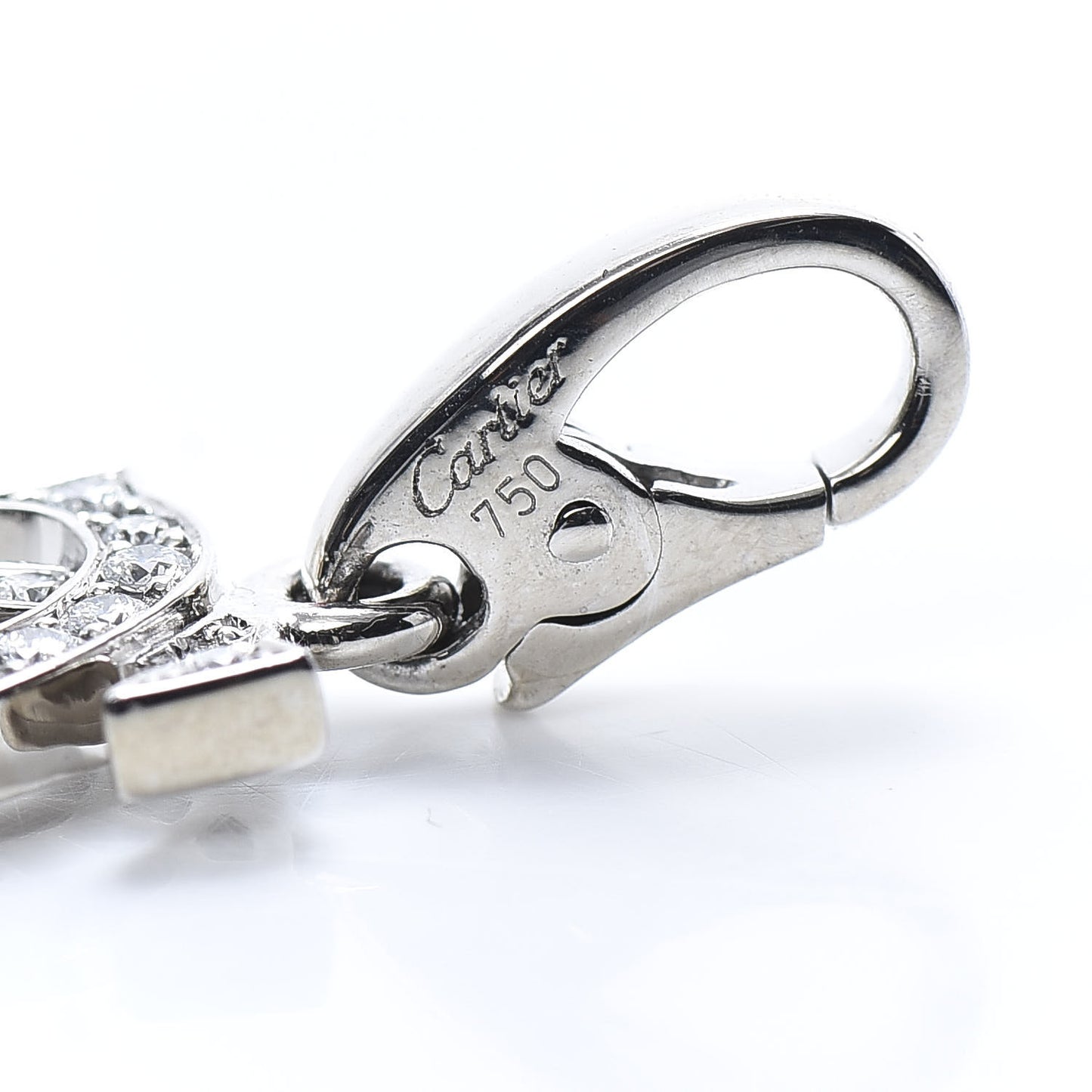 18K White Gold Diamond Logo Charm