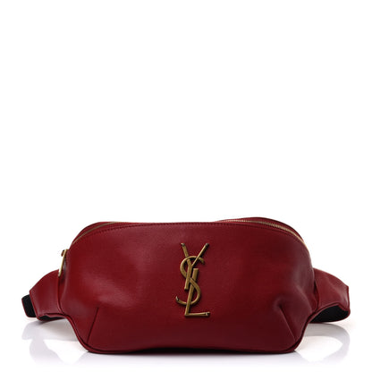 Saint Laurent Grain De Poudre Monogram Belt Bag Rouge Eros 1 of 13