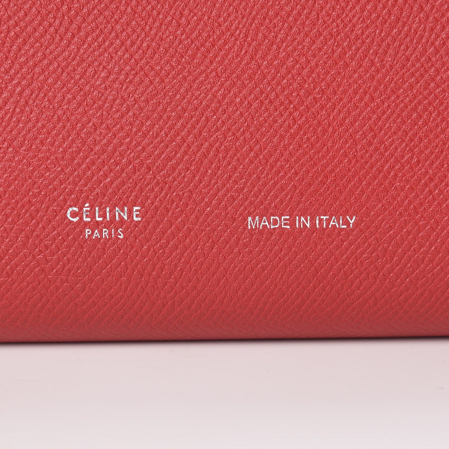 Grained Calfskin Large Multifunction Strap Wallet Pop Red