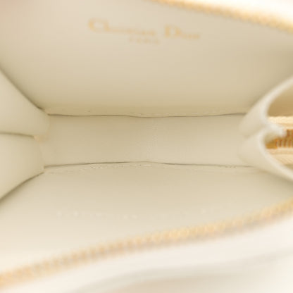 Christian Dior Calfskin Cannage Dioramour Caro Heart Pouch With Chain White 5 of 12