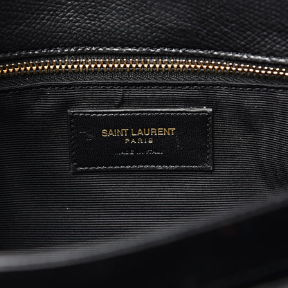 Saint Laurent Textured Calfskin Medium Classic Monogram Universite Bag Black 6 of 14