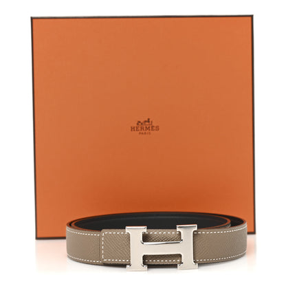 Hermes Swift Epsom 24mm Mini Constance H Belt 75 30 Black Etoupe 5 of 5