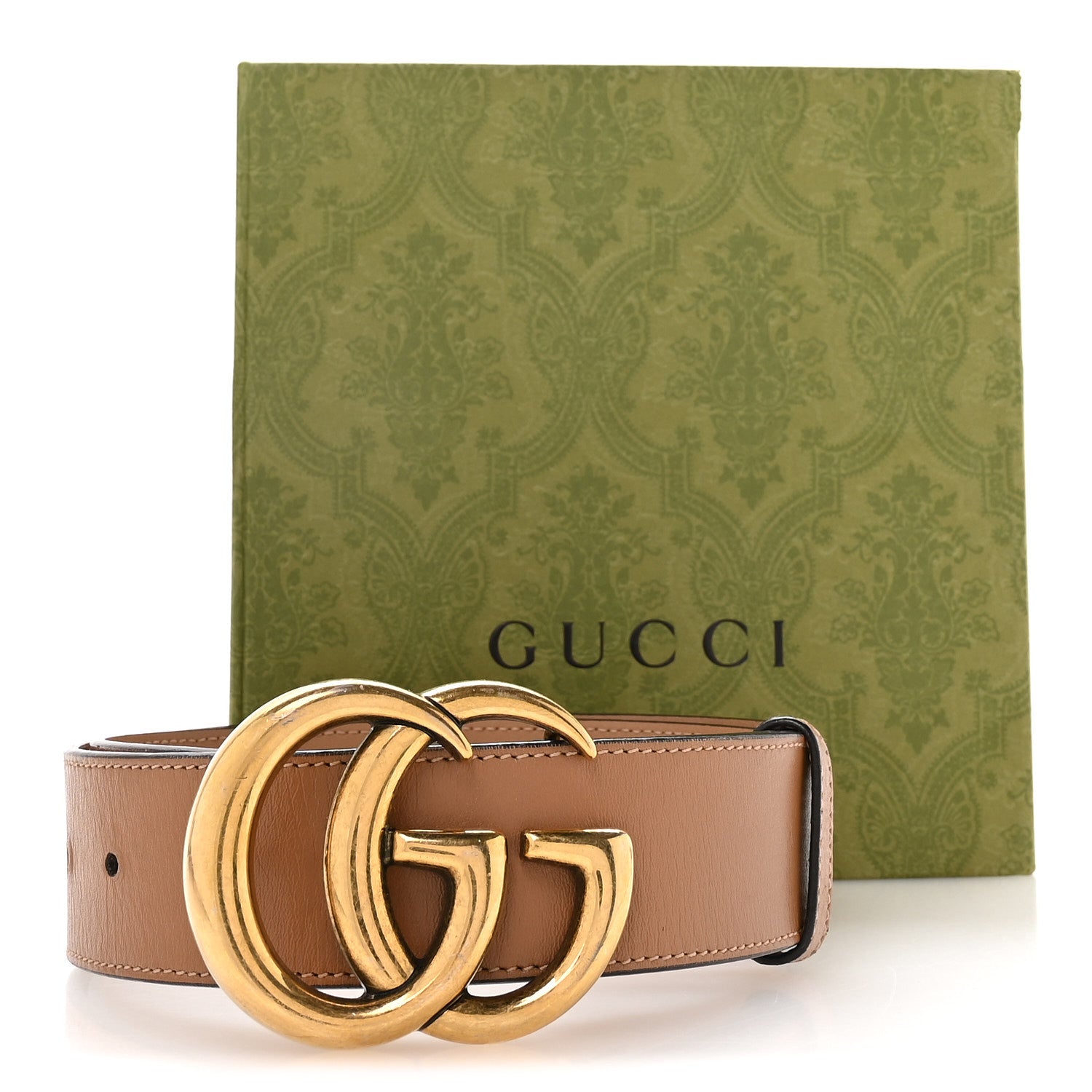 Gucci Calfskin Double G 40mm Belt 80 32 Tan 5 of 5