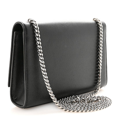 Saint Laurent Grain De Poudre Small Monogram Kate Satchel Black 3 of 9