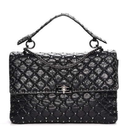 Valentino Garavani Lambskin Medium Rockstud Spike Shoulder Bag Black 1 of 7