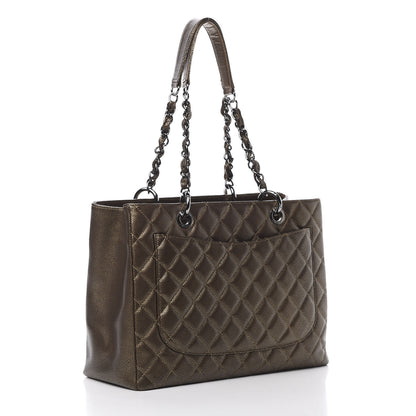 Chanel Metallic Caviar Quilted Grand Shopping Tote GST Bronze 3 of 11