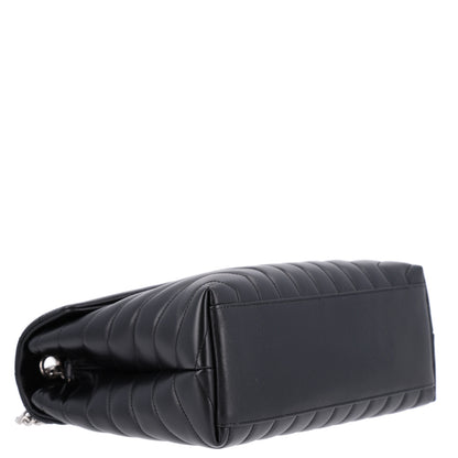 Saint Laurent Calfskin Y Quilted Monogram Medium Loulou Chain Satchel Black 4 of 11