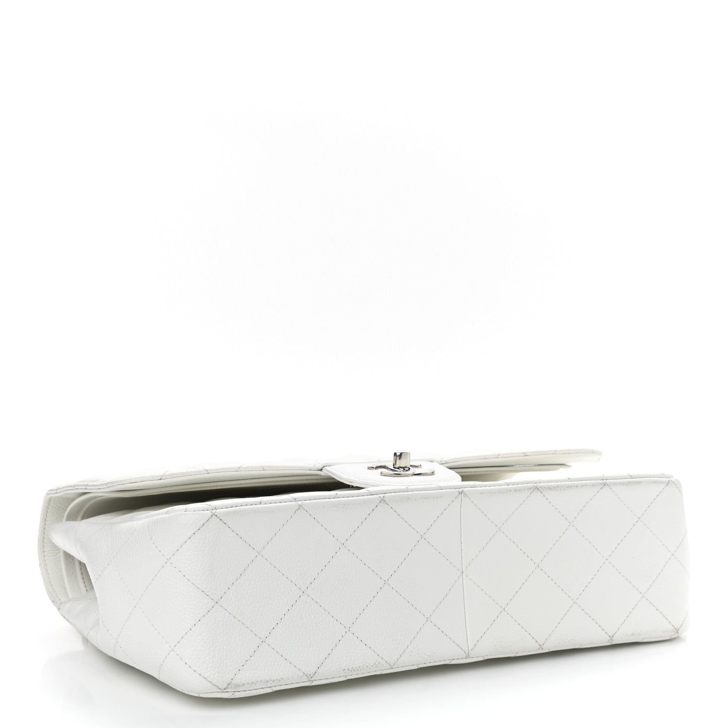 Chanel Caviar Quilted Jumbo Double Flap White 4 of 12