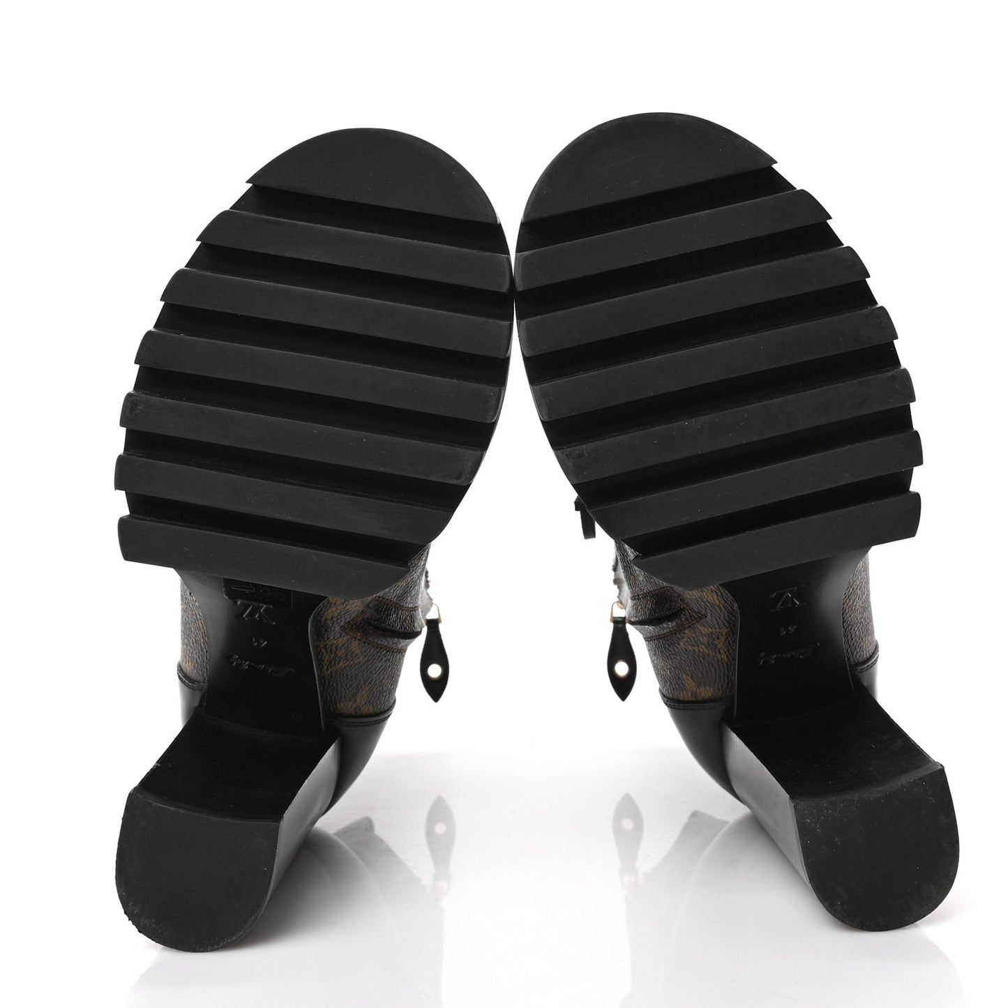 Patent Calfskin Monogram Star Trail Ankle Boots 41 Black
