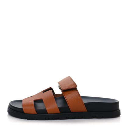 Hermes Epsom Womens Chypre Sandals 35 Natural 1 of 9