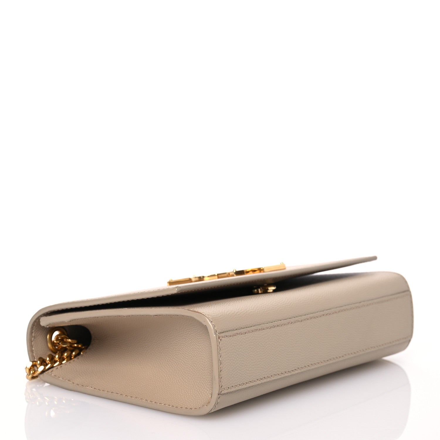 Saint Laurent Grain De Poudre Small Monogram Kate Satchel Dark Beige 4 of 15