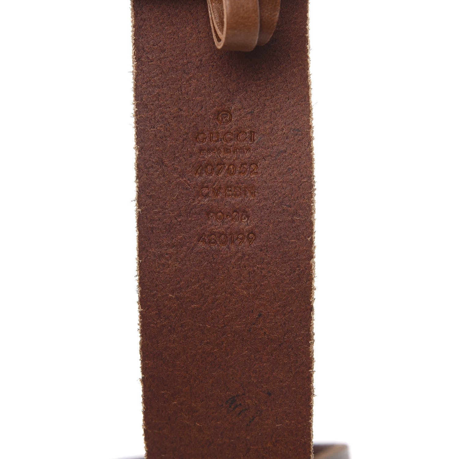 Gucci Calfskin Feline Buckle Belt 90 36 Brown 5 of 5