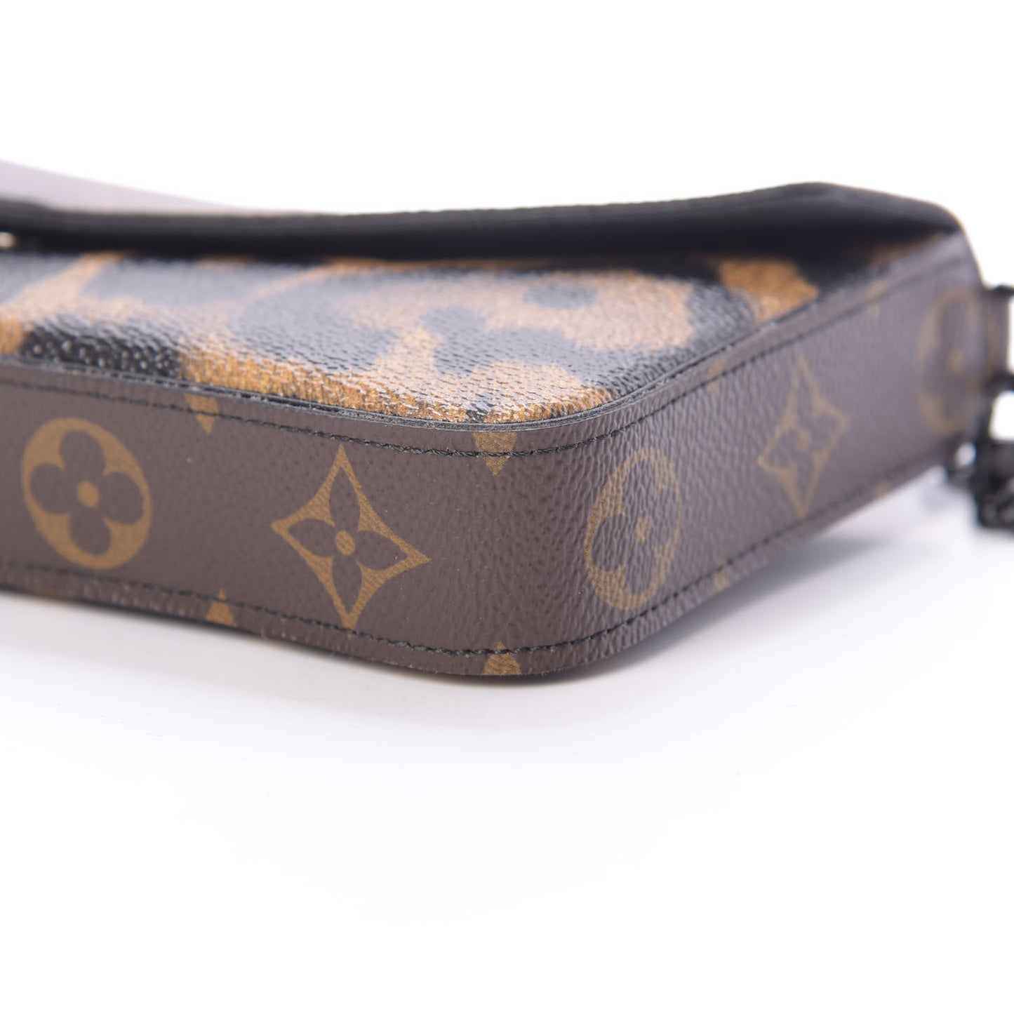 Monogram Animal Print Pochette Felicie Chain Wallet